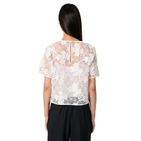 Lefleur Floral Lace Short-Sleeve Top