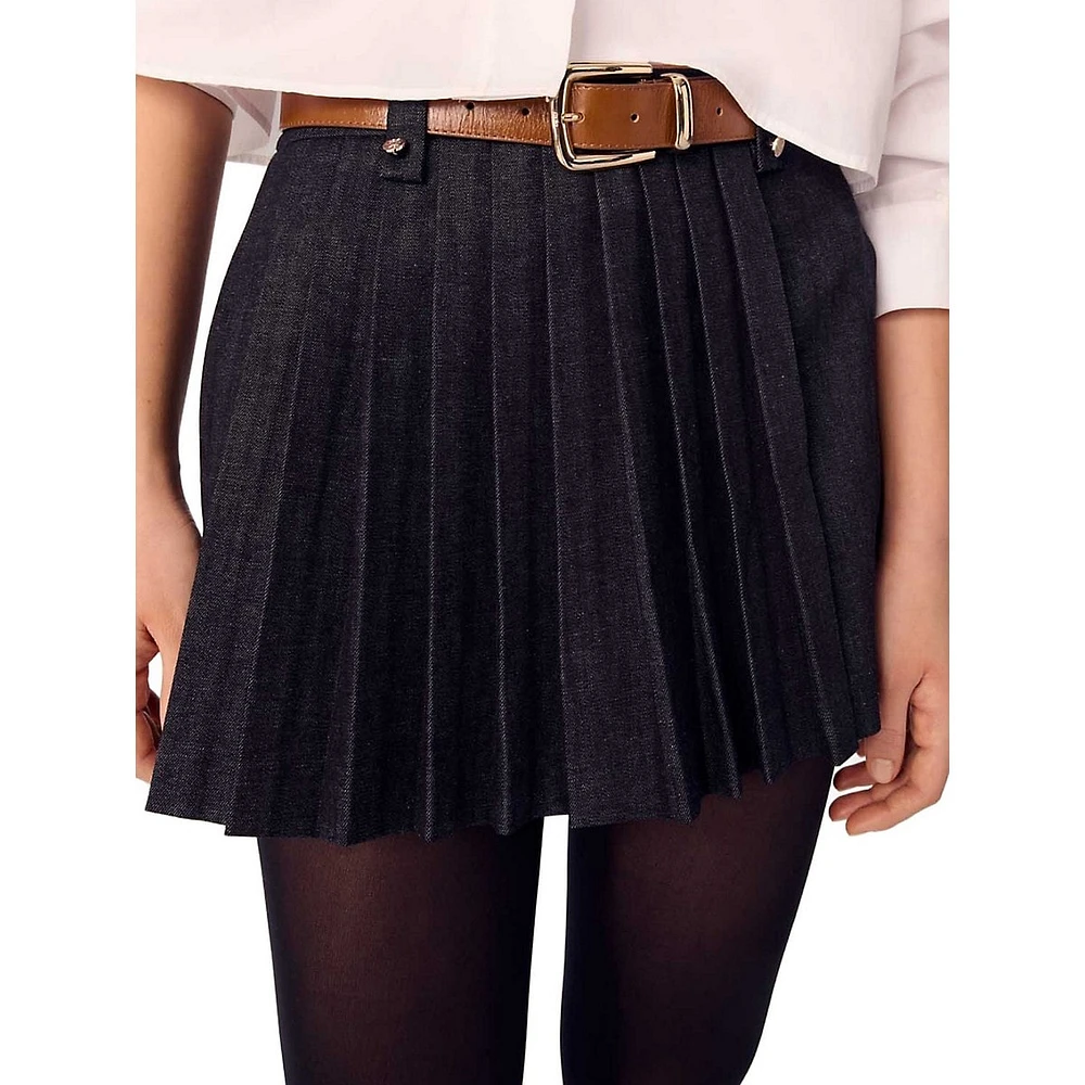 Iuplim Pleated Denim Skort