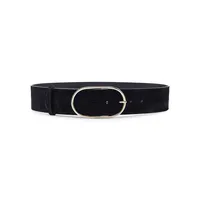 Cole Oval Buckle Suede Belt