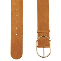 Cole Oval Buckle Suede Belt
