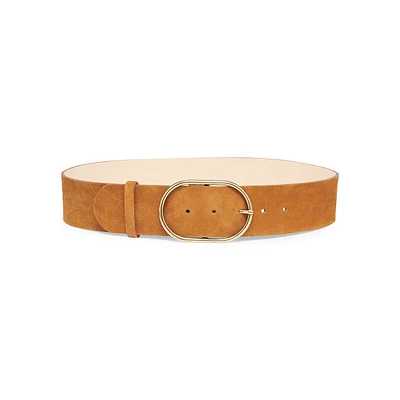 Cole Oval Buckle Suede Belt