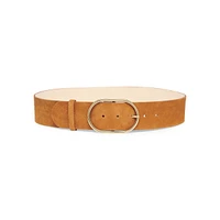 Cole Oval Buckle Suede Belt