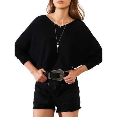 Elsy V-Neck Button-Detail Sweater