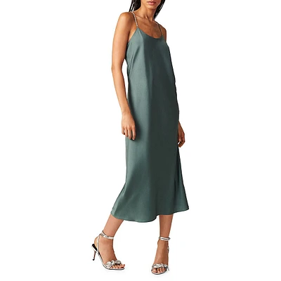 Canel Open Back Midi Slip Dress