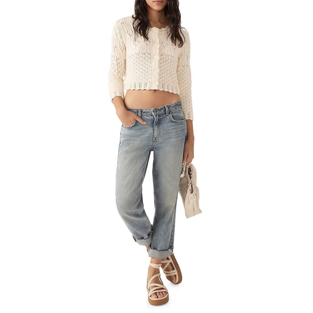 Jump Pointelle Cropped Cardigan