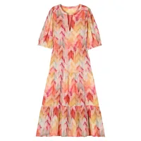 Anissa Tiered Print Midi Dress