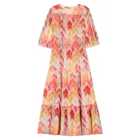 Anissa Tiered Print Midi Dress