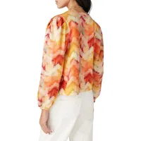 Primrose Printed Blouson-Sleeve Sweatshirt