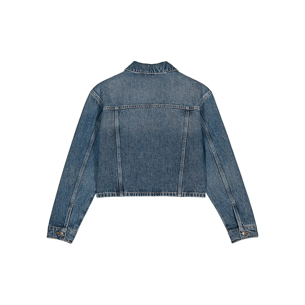 Sandro Grenade Monogram Denim Jacket