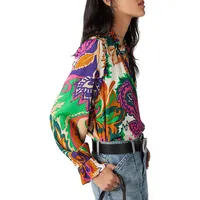 Natsy Printed Ruffled Oversized Blouse