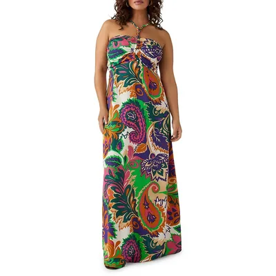 Nour Printed Strappy Maxi Dress