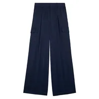 Cary Pleated Wide-Leg Cargo Pants