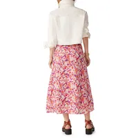 Dalenda High-Waist A-Line Slit Skirt