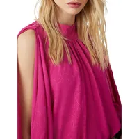 Stefy Back-Tie Slit-Sleeve Puffy Blouse