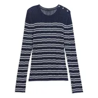 Zaig Striped Button Sweater