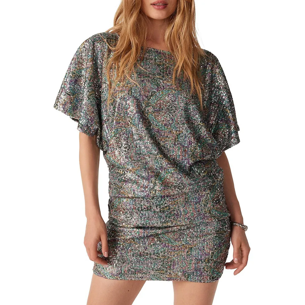 Zendaya Open-Back Sequin Mini Dress