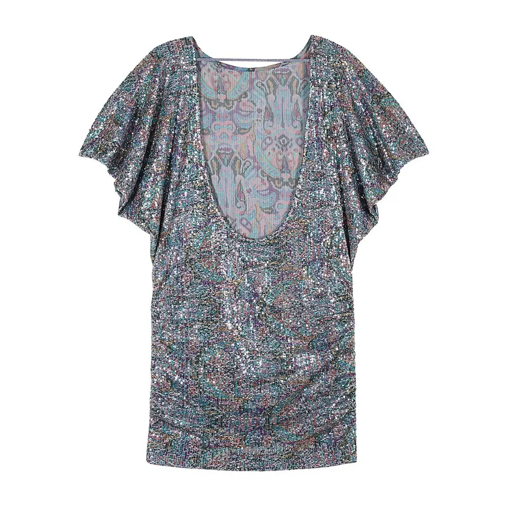 Zendaya Open-Back Sequin Mini Dress