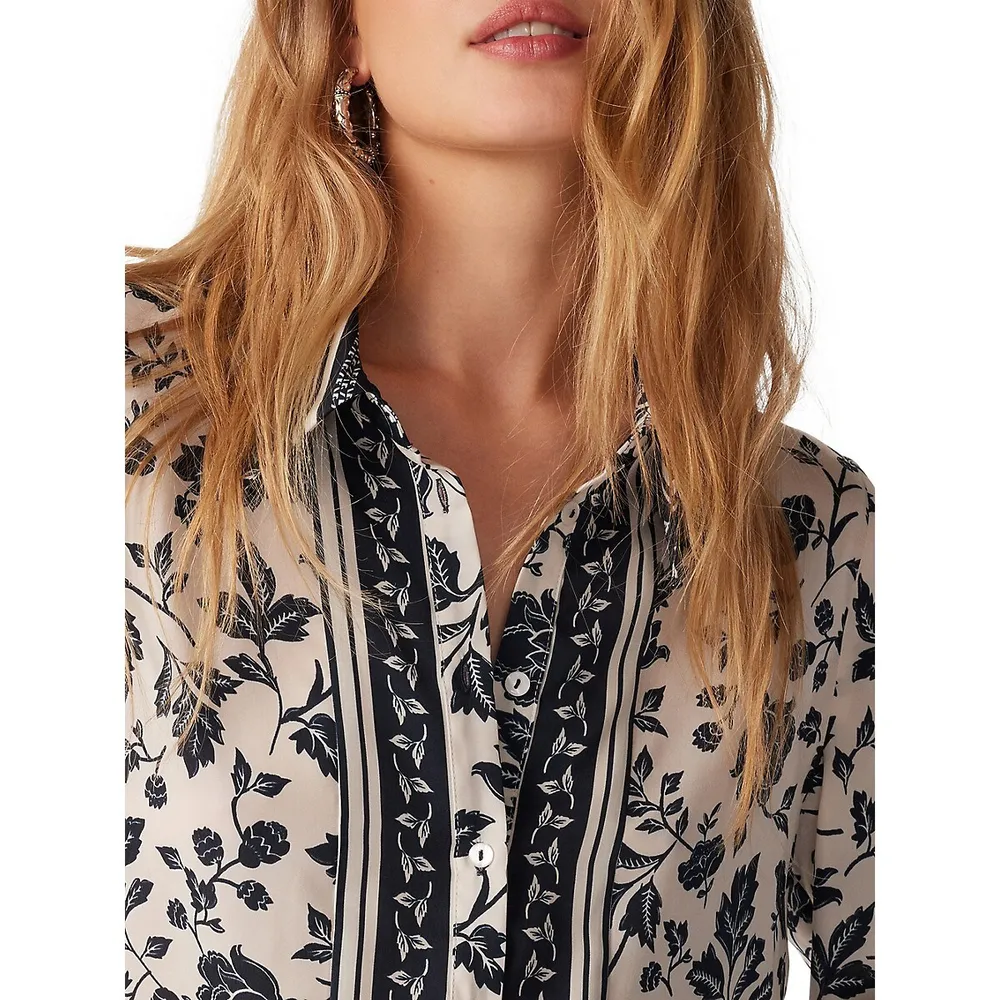 Hocine Printed Puff-Sleeve Shirt