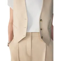 Jessy Cropped Fitted Suit Vest