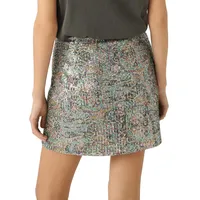 Zita Sequined Mini A-Line Skirt