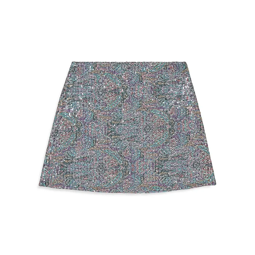 Zita Sequined Mini A-Line Skirt