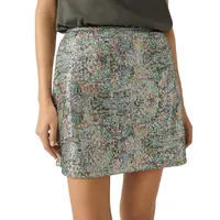 Zita Sequined Mini A-Line Skirt