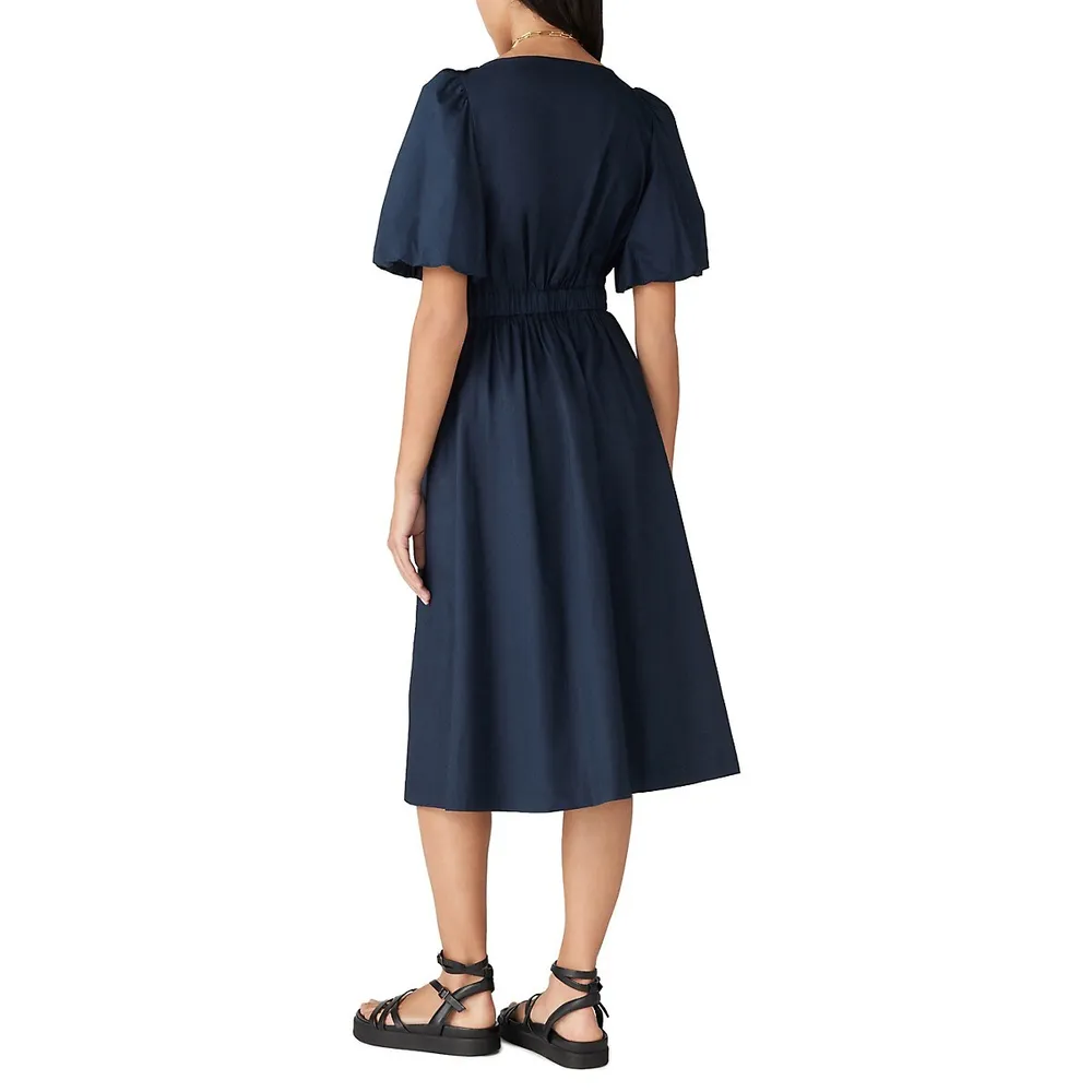 Kindy Empire V-Neck Midi Dress