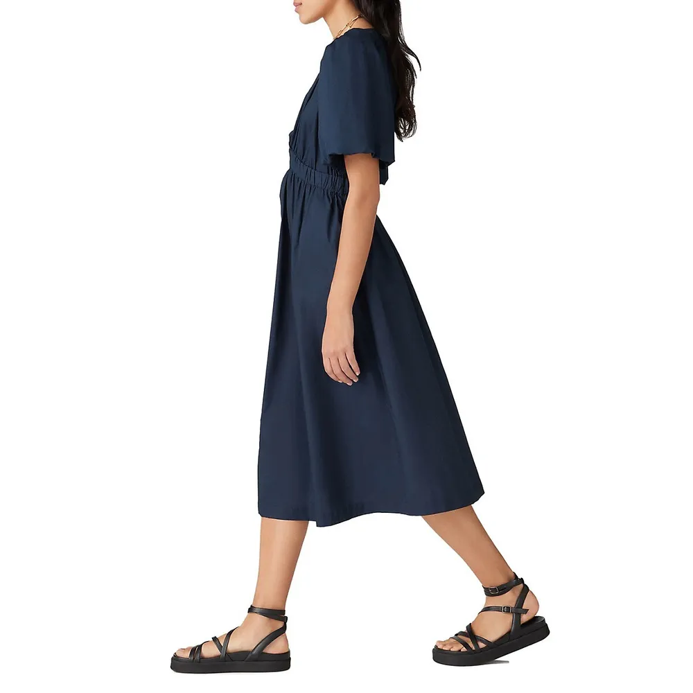 Kindy Empire V-Neck Midi Dress