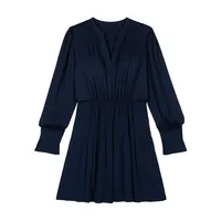 Kosee Shirred Puff-Sleeve Mini Dress