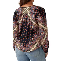 Jedi Bandana-Print Puff-Sleeve Top