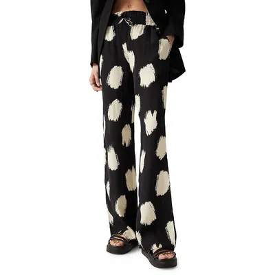 Miami Printed Flowing Pull-On Pants