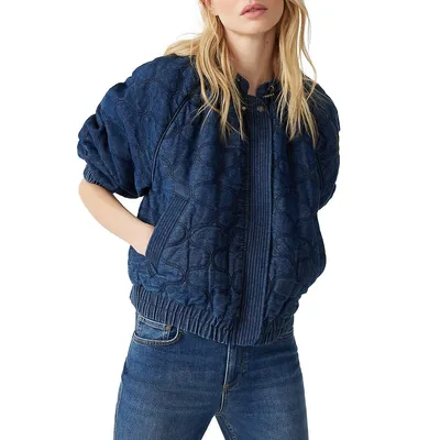 Yonkers Oversized Quilted Denim Jacket