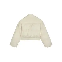 Quilted Cropped Bomber Jacket