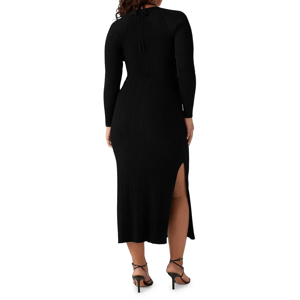 Edora Directional-Knit Midi Dress