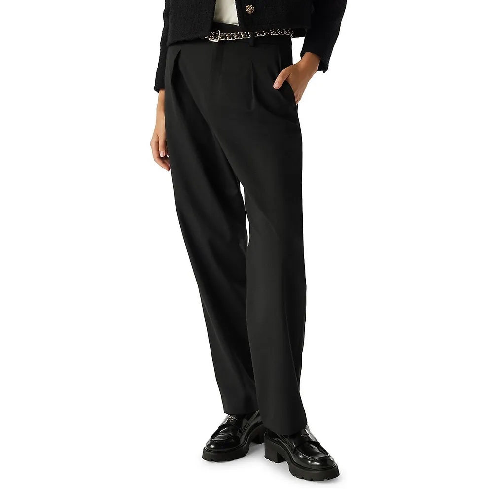 Justice Straight-Leg Pleated Pants