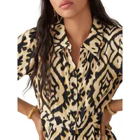 Luna Printed Midi Shirt Dress