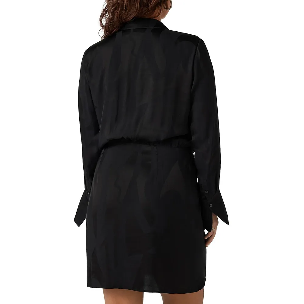 Batz Gathered-Front Mini Shirtdress