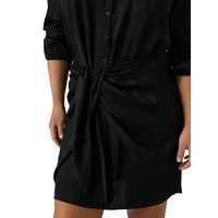 Batz Gathered-Front Mini Shirtdress