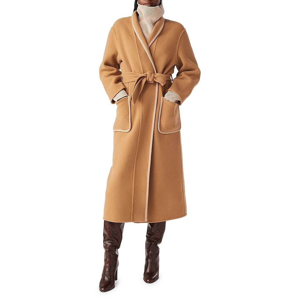 Relaxed Wool Wrap Coat