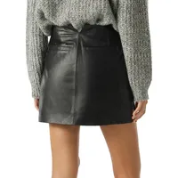 Mael Lamb Leather Mini Skirt