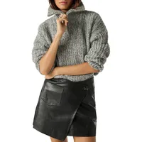 Mael Lamb Leather Mini Skirt