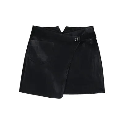 Mael Lamb Leather Mini Skirt
