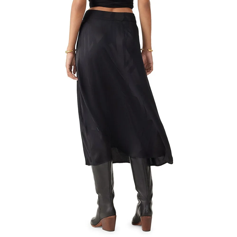 Banessa High-Waisted Midi A-Line Skirt