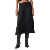 Banessa High-Waisted Midi A-Line Skirt