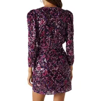 Sola Sequin Printed Mini Dress