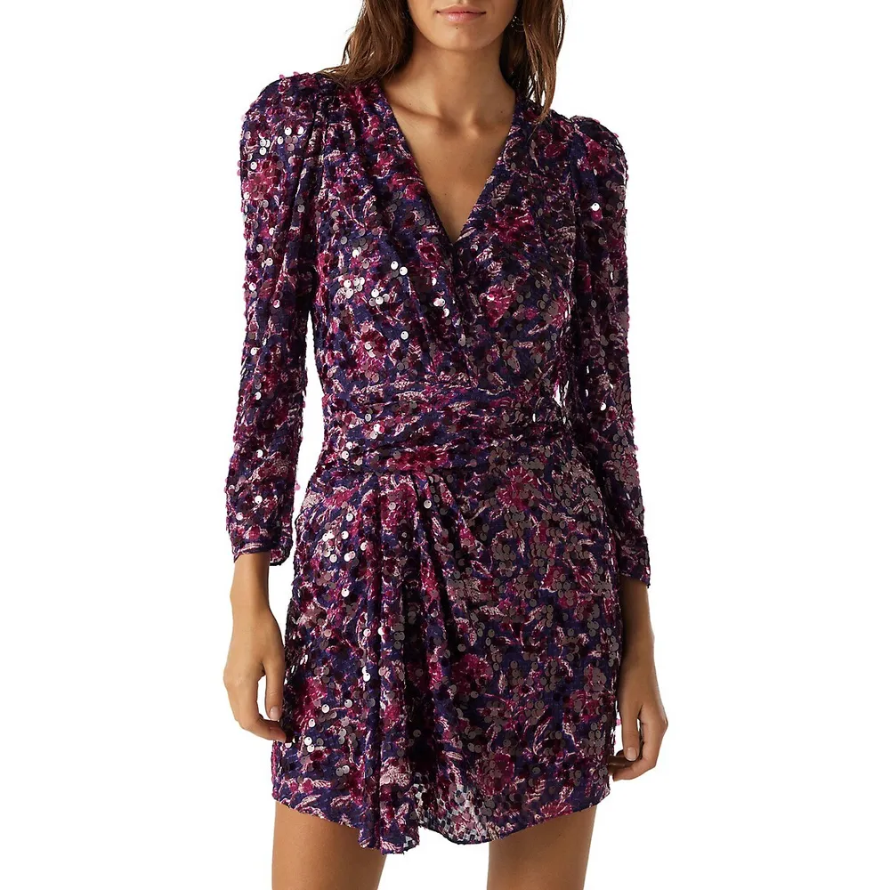 Sola Sequin Printed Mini Dress