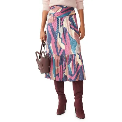 Wei Abstract Panel Skirt