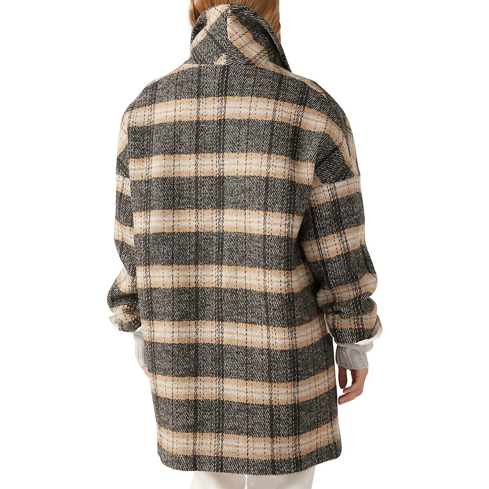 Holf Plaid Notch-Lapel Coat