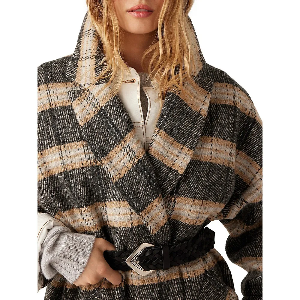 Holf Plaid Notch-Lapel Coat