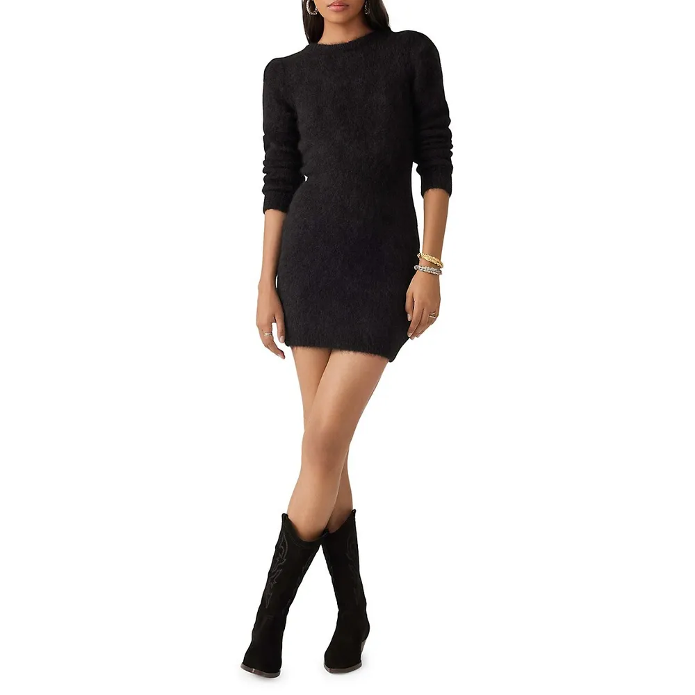 Tunia Open-Back Mini Sweater Dress